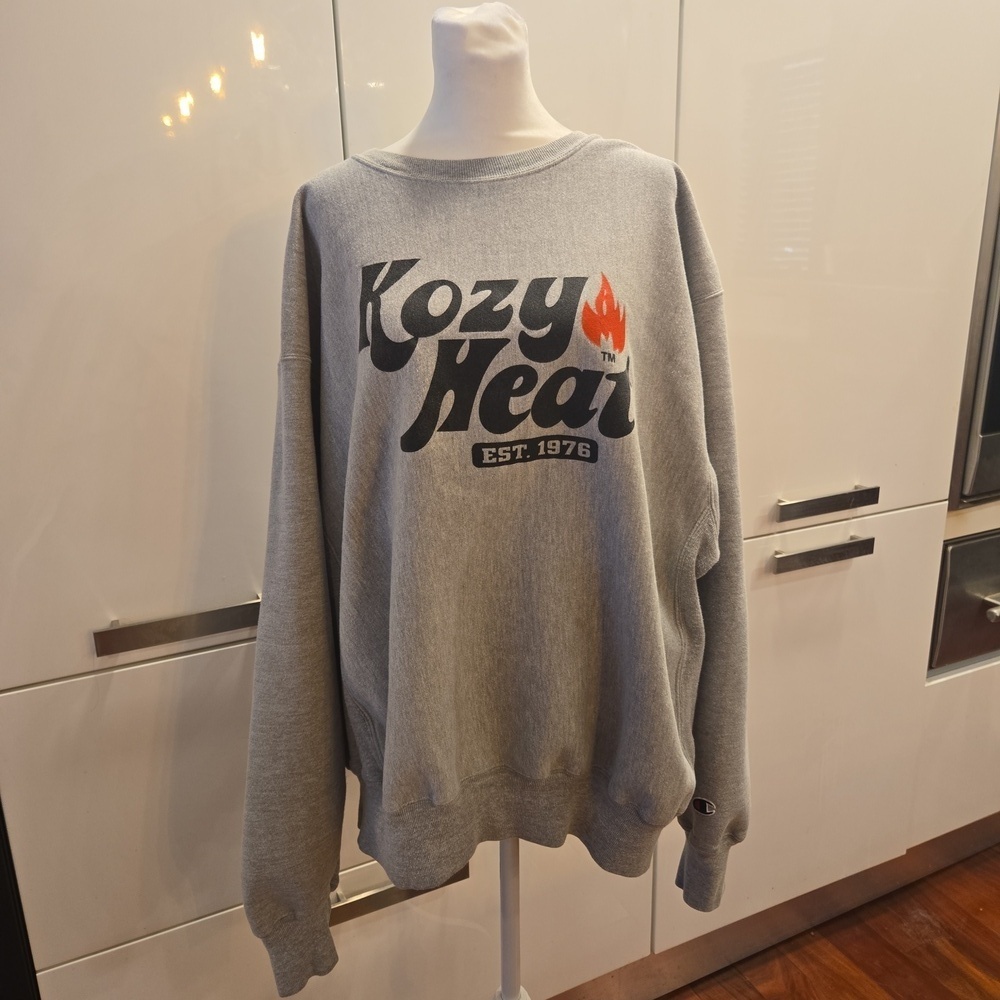 Champion Gray Kozy Heat Men's Premium Reverse Weave Sweater